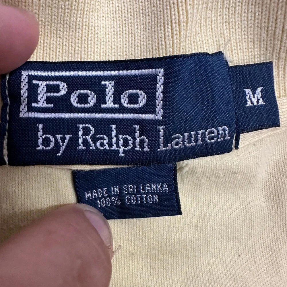 Polo Ralph Lauren Polo Mens Size M Yellow Short Sleeve Cotton Stained Casual
